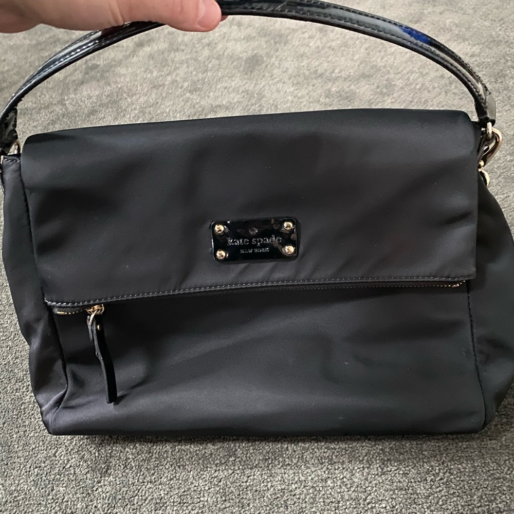 Large, black, cross body bag